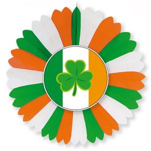 Dekofächer Irlandflagge mit Kleeblatt, einseitig, 60 cm