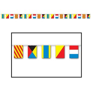 Wimpelkette wetterfest 7 m : Signalflaggen, 5 Motive, dünne Qualität