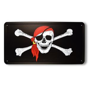 Blechschild "Pirat mit Kopftuch" 30,5 x 15,5 cm