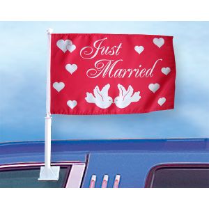 Auto-Fahne: Just Married 2 (Hochzeit)