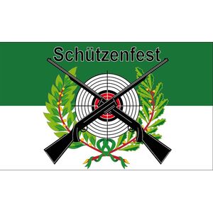 Flagge 90 x 150 : Schützenfest grün/weiß mit Wappen