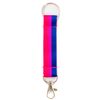 Regenbogen Schlüsselband Bi-Pride mit Karabinerhaken und Ring 11cm lang