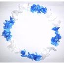 Blumenkette / Hawaiikette weiß-blau