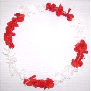 Blumenkette / Hawaiikette rot-weiß