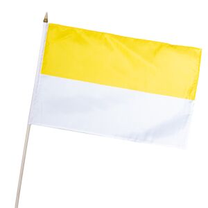 Stock-Flagge 30 x 45 : Gelb-Weiß / Kirchenflagge