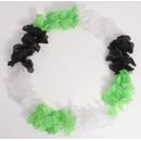 Blumenkette / Hawaiikette schwarz-weiß-grün