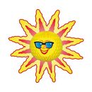 Wabenball Sonne mit Sonnenbrille