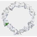 Blumenkette / Hawaiikette weiß mit grünem Blatt