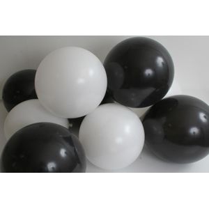 Luftballons Mischung Schwarz-Weiß 30 cm