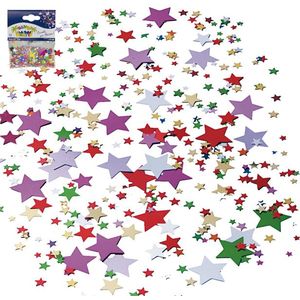 Streuschmuck/Konfetti "bunte Sterne verschiedene Größen"