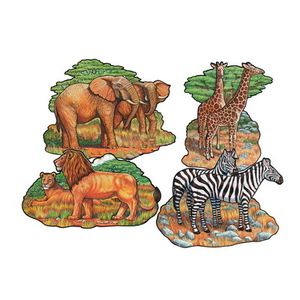 Motive aus Karton Afrika Tiere (4Stück)