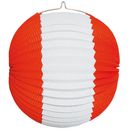 Ballonlaterne / Lampion: Rot/Weiß/Rot 24cm