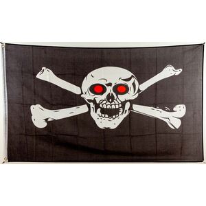Flagge 90 x 150 : Pirat mit roten Augen