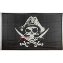 Flagge 90 x 150 : Pirat mit blutigem Dolch