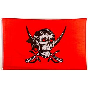 Flagge 90 x 150 : Piratenflagge in rot