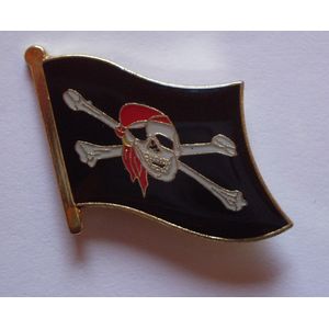 Flaggen-Pin vergoldet Pirat mit Kopftuch